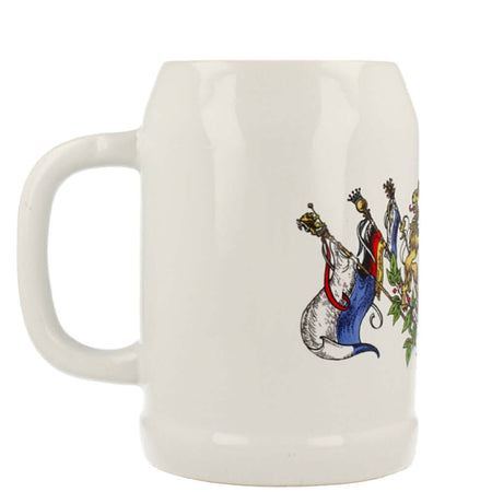 Raute Fahne Bierkrug in weiß mit 0,5 ltr Füllvolumen