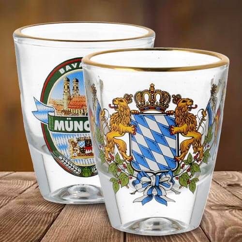 Bayern Schnapsgläser mit Goldrand