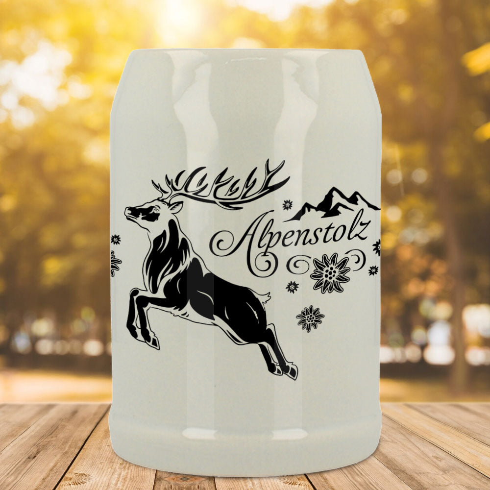 Bierkrug in grau - 0,5 ltr Alpenstolz