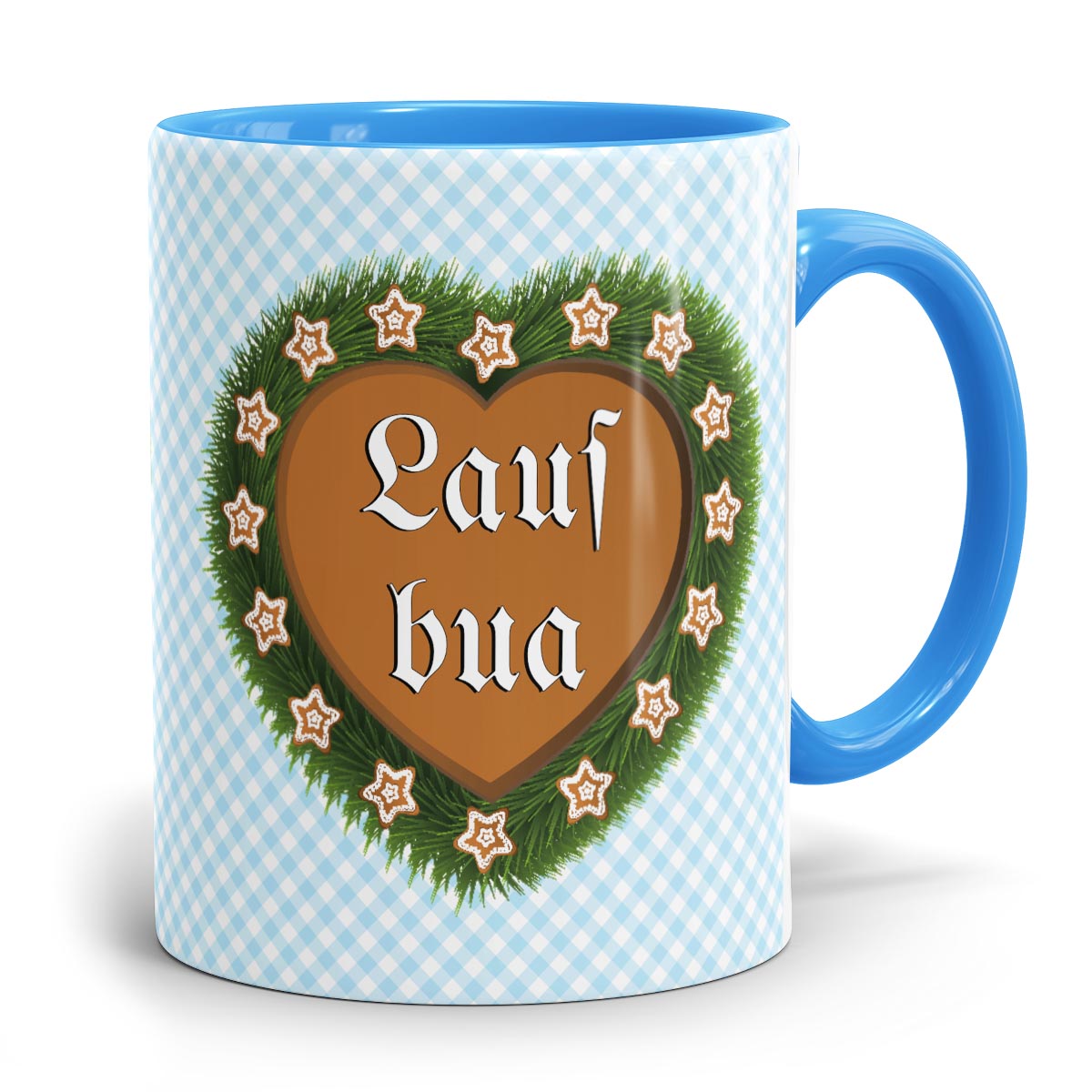 Tasse Lebkuchenherz in verschiedenen Henkel- und Innenfarben