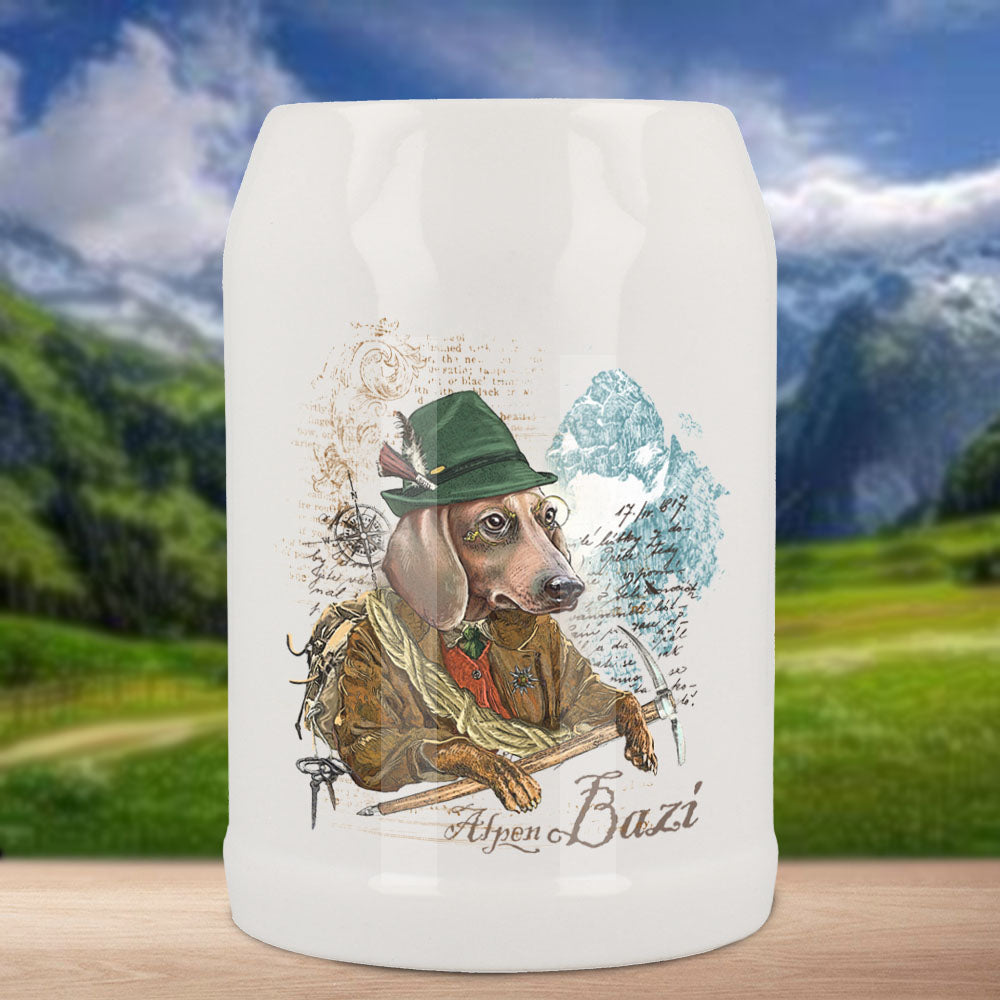 Bierkrug 0,5 ltr in weiß Alpenbazi
