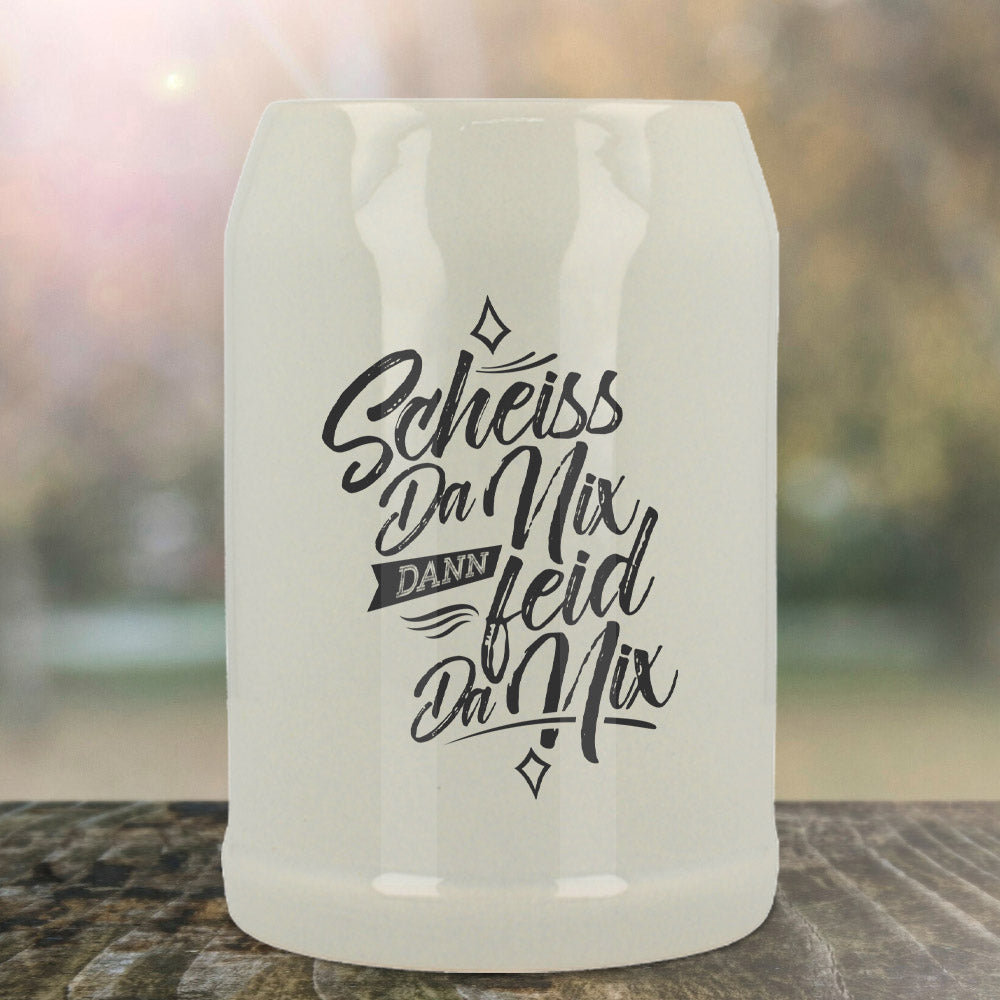 Krug 0,5 in grau 0,5 - Scheiss da nix