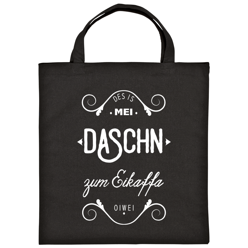 Schwarze Baumwolltasche Mei Daschn