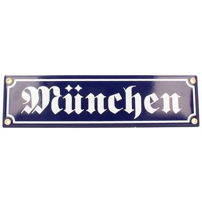 Emailleschild 8 x 30 cm München