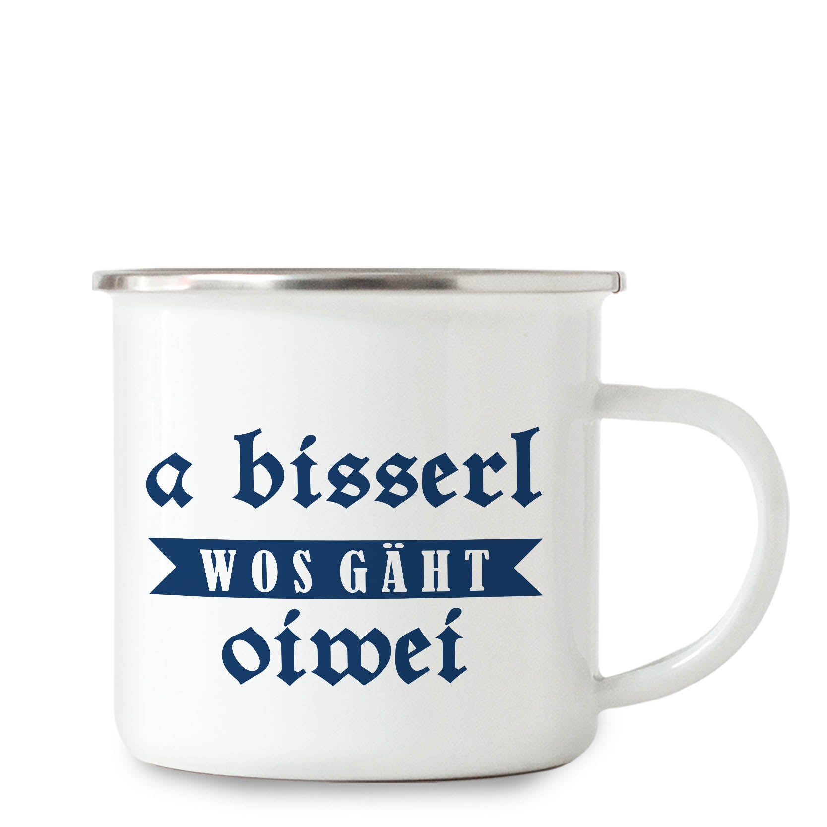 A Bissl wos Emaillebecher Hauptbild