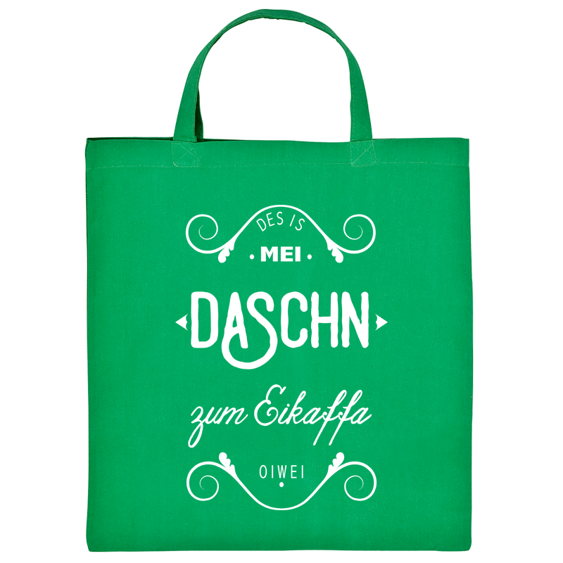 Grüne Baumwolltasche Mei Daschn