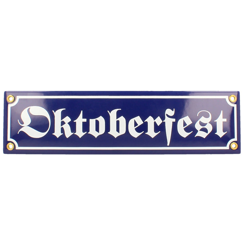 Emaille Schild Oktoberfest von vorne