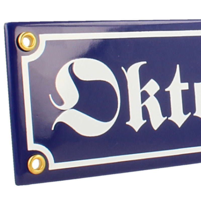 Emaille Schild Oktoberfest Detailansicht
