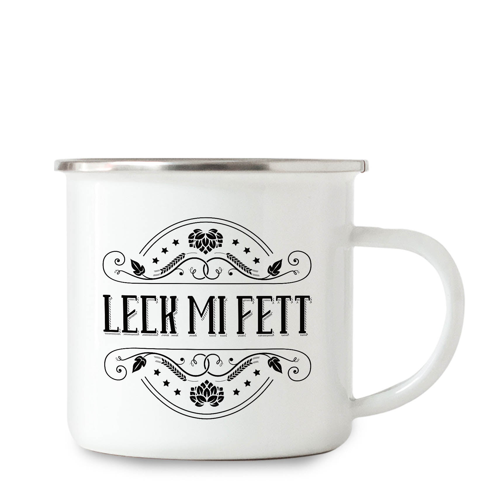 Emaillebecher Leck mi Fett