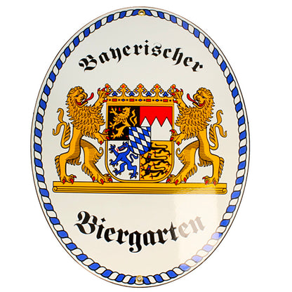 Freistaat Bayern Schild (Wappen) mit Schrift Biergarten in 2 Größen erhältlich