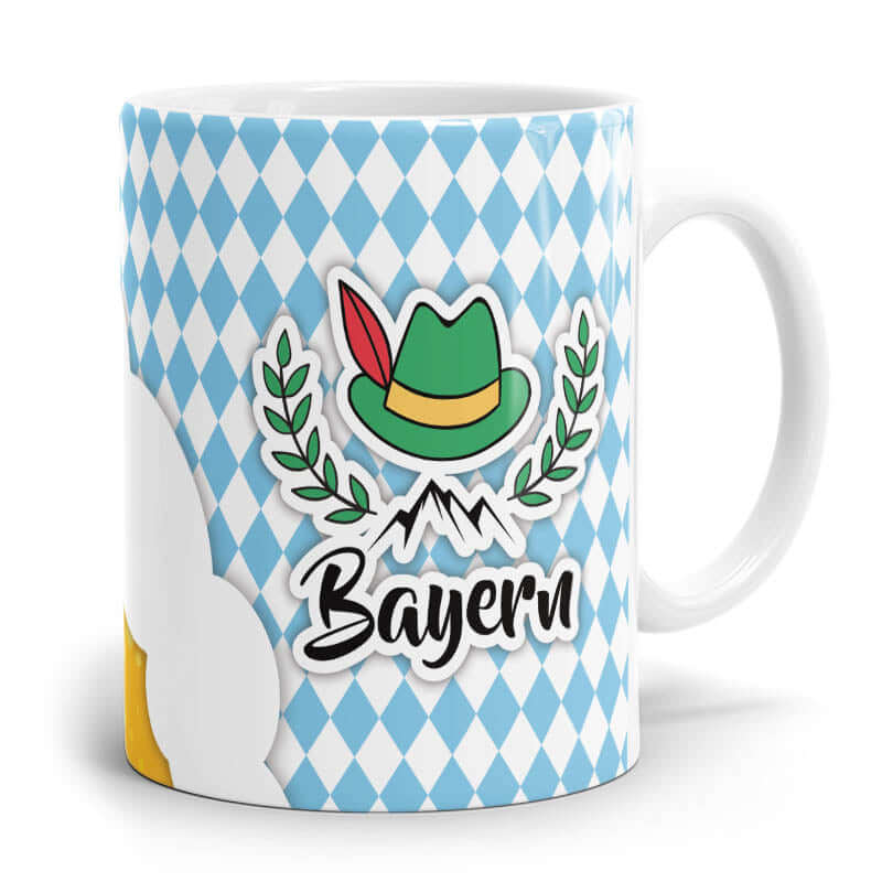 Bayern Kaffeetasse mit Berghut und Schriftzug 